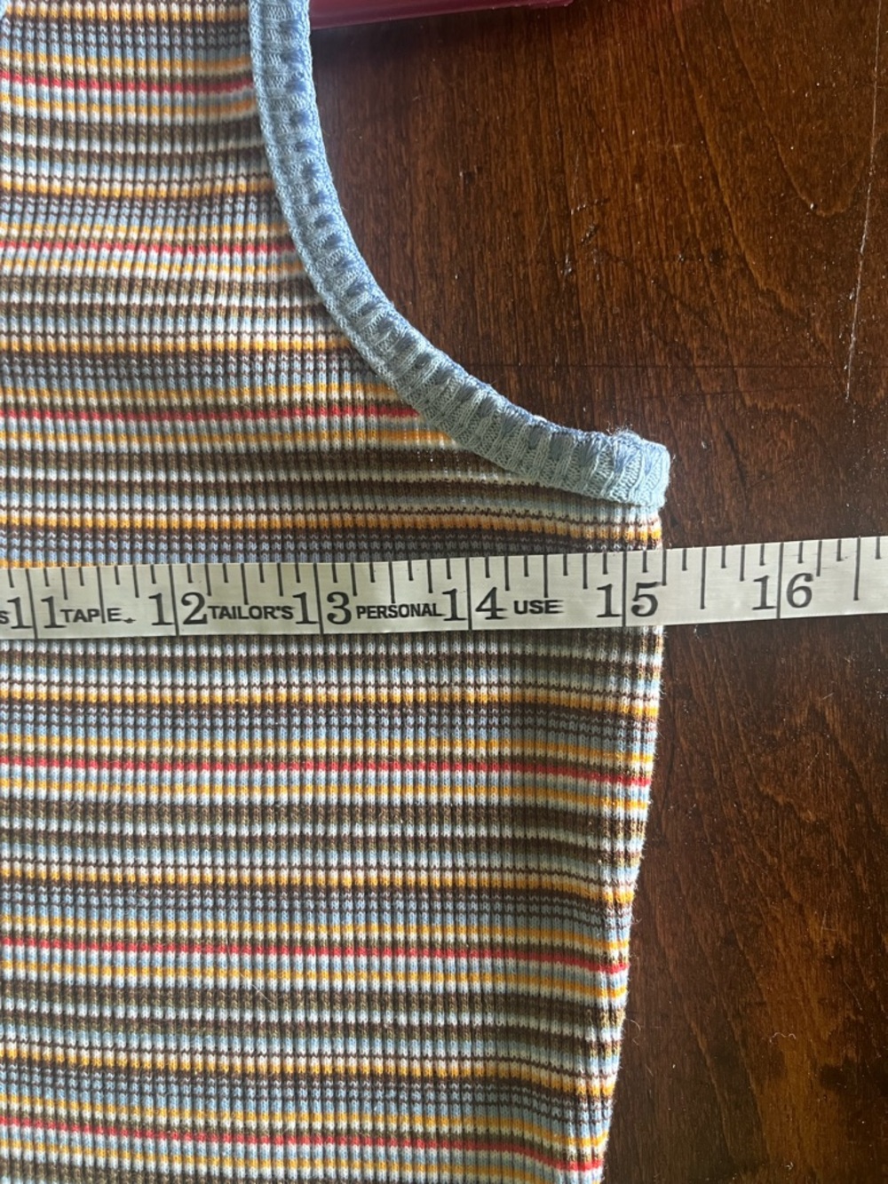 Vintage 90s Y2K One Step Up Energie Striped Crazy Stripe Coquette Tank Top L - Picture 4 of 5